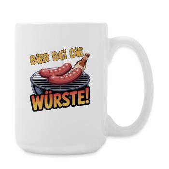 Beer at The Sausages Grill Saying BBQ Sausage Beer - Large Mug 440 ml - white - Right
