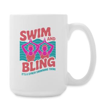 Synchronschwimmen Kunstschwimmen Wassersport - Große Tasse 440 ml - Weiß - Rechts