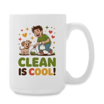 Helles, umweltfreundliches Reinigungsdesign - Große Tasse 440 ml - Weiß - Rechts