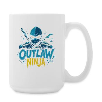 Outlaw Ninja Cartoon Design - Große Tasse 440 ml - Weiß - Rechts