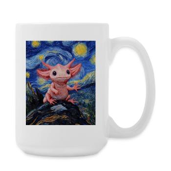 Axolotl Van Gogh Style Nuit étoilée - Grande tasse 440 ml - blanc - Droite