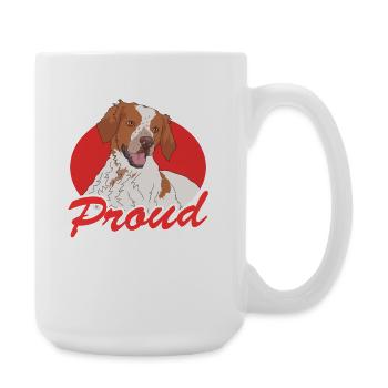 Brittany Dad Epagneul Breton Pointing Dog Gift - Large Mug 440 ml - white - Right