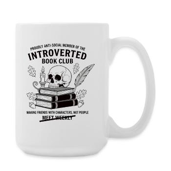 Anti-Social Introvert Book Club Design - Große Tasse 440 ml - Weiß - Rechts