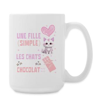 I'm a Simple Cats and Chocolate Girl - Large Mug 440 ml - white - Right