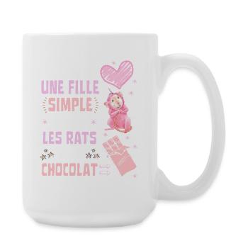 I am a Simple Rats and Chocolate girl - Large Mug 440 ml - white - Right