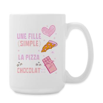 I'm a Simple Pizza and Chocolate Girl - Large Mug 440 ml - white - Right