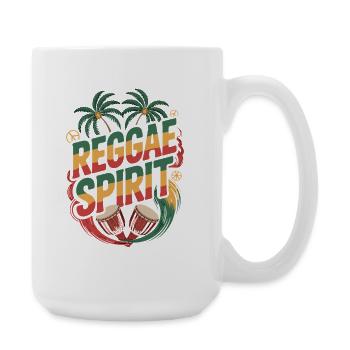  Reggae Spirit Tropische Palmen Djembe Trommeln - Große Tasse 440 ml - Weiß - Rechts