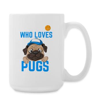 Mops für Jungen - Große Tasse 440 ml - Weiß - Rechts