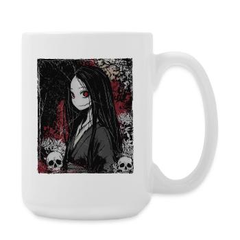 Fille d'anime d'horreur japonaise au look démoniaque - Grande tasse 440 ml - blanc - Droite