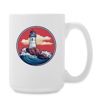 Lighthouse by the sea - Large Mug 440 ml - white - Right