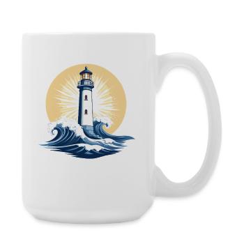 Phare au lever du soleil - Grande tasse 440 ml - blanc - Droite