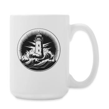 Leuchtturm im Sturm - Große Tasse 440 ml - Weiß - Rechts