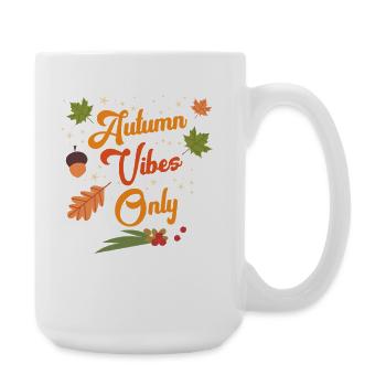 Autumn-Vibes-Only-Cozy-Fall-Leaves-Seasonal-Out - Large Mug 440 ml - white - Right