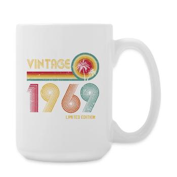 Vintage 1970s Retro Wave Design - Large Mug 440 ml - white - Right