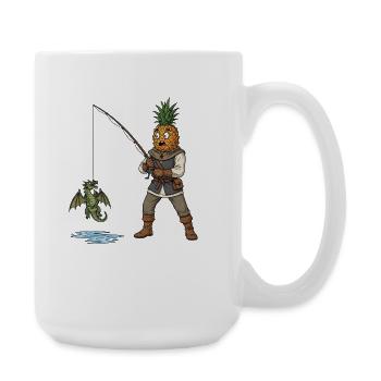 Ananas Mittelalter Drache - Große Tasse 440 ml - Weiß - Rechts