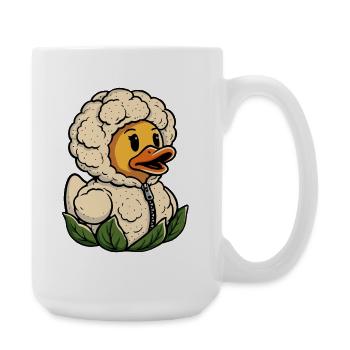 Canard en caoutchouc en forme de chou-fleur Canard en caoutchouc qui couine Canard en caoutchouc - Grande tasse 440 ml - blanc - Droite