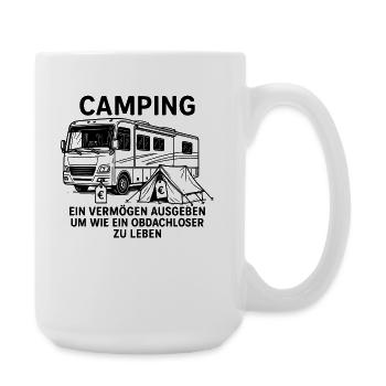 lustiger Camper Spruch Camping Design mit Stil - Große Tasse 440 ml - Weiß - Rechts