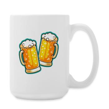 Beer Cheers Beer Glass Beer Mug - Large Mug 440 ml - white - Right