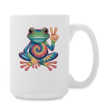 Grenouille Tie-Dye Hippie Peace Sign - Grande tasse 440 ml - blanc - Droite