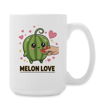Melon Love Kawaii Manga Watermelon - Large Mug 440 ml - white - Right