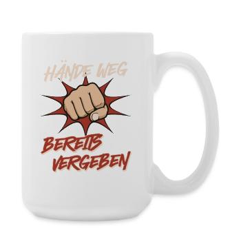 Malle HÄNDE WEG! Anti Flirt Party Outfit - Große Tasse 440 ml - Weiß - Rechts