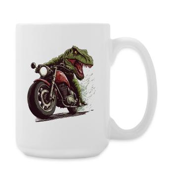 Crocodile on Motorcycle Action Design - Large Mug 440 ml - white - Right