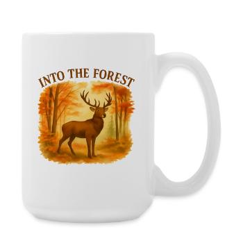  Into the Forest – Herbstlicher Hirsch - Große Tasse 440 ml - Weiß - Rechts