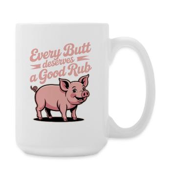 BBQ Griller Grillen Spruch lustig - Große Tasse 440 ml - Weiß - Rechts