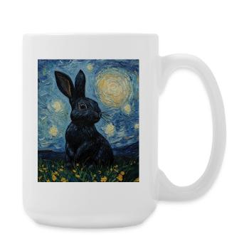Bunny Van Gogh Style Starry Night - Large Mug 440 ml - white - Right