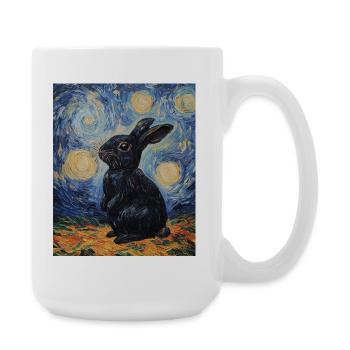 Bunny Van Gogh Style Starry Night - Large Mug 440 ml - white - Right