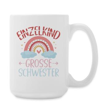 Big Sister Rainbow Sibling Baby - Large Mug 440 ml - white - Right