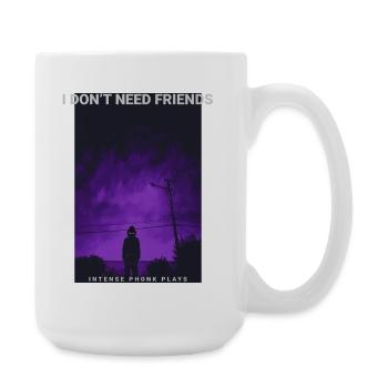 Im Late I Dont Care Spruch Neon Motiv Dark Phonk - Große Tasse 440 ml - Weiß - Rechts
