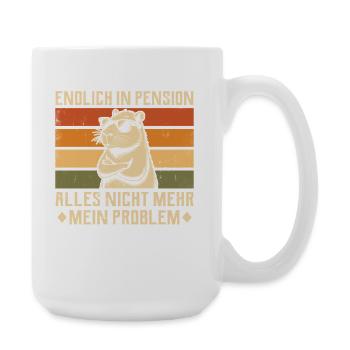 Endlich in Pension - Vintage Capybara - Pensionär - Große Tasse 440 ml - Weiß - Rechts