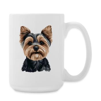 Süßer Yorkshire Terrier Cartoon - Große Tasse 440 ml - Weiß - Rechts