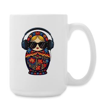  Russian Matroschka Musik Russland Russische - Große Tasse 440 ml - Weiß - Rechts