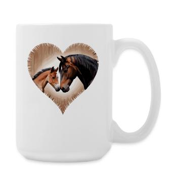 Pferde Herz - Große Tasse 440 ml - Weiß - Rechts