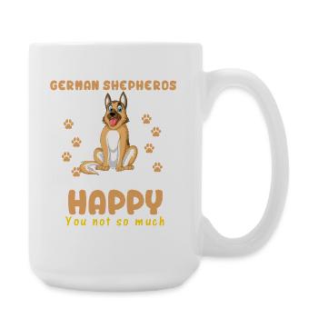 Deutscher Schäferhund Glück - Große Tasse 440 ml - Weiß - Rechts