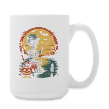 Skelet of an angler at full moon - Large Mug 440 ml - white - Right