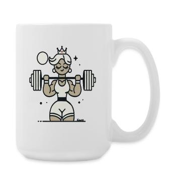 Empowered Queen Weightlifter Illustration - Large Mug 440 ml - white - Right