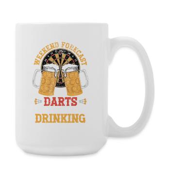 Bier Dartscheibe Trink T-Shirt - Große Tasse 440 ml - Weiß - Rechts