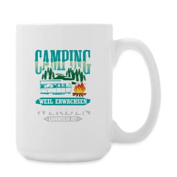 Camper Camping Wohnwagen Spruch - Große Tasse 440 ml - Weiß - Rechts