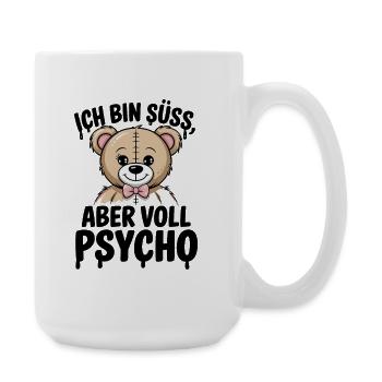 Cuddly teddy bear with bow - everything will be fine - Large Mug 440 ml - white - Right