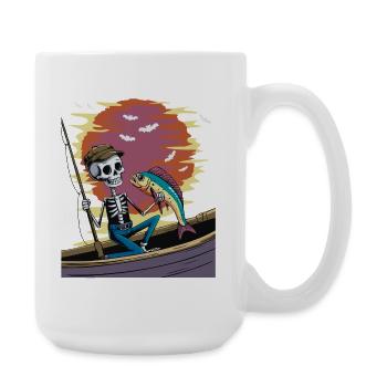 Pêcheur squelette au coucher du soleil coryphène mahi - Grande tasse 440 ml - blanc - Droite