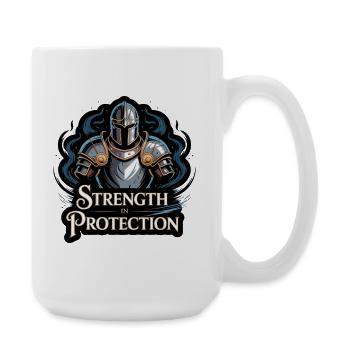Knight Shield Strength T-Shirt Design - Large Mug 440 ml - white - Right