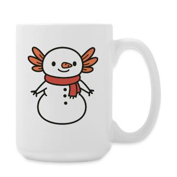 Axolotl Schneemann Weihnachten süß - Große Tasse 440 ml - Weiß - Rechts