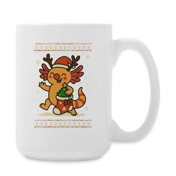 Axolotl de Noël en motif de tricot - Grande tasse 440 ml - blanc - Droite