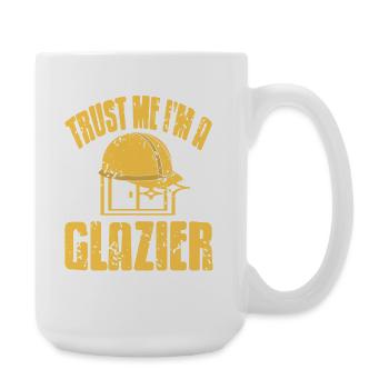 Je ne suis pas un vitrier, je maîtrise le verre avec habileté - Grande tasse 440 ml - blanc - Droite