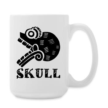 Crâne tribal noir - Grande tasse 440 ml - blanc - Droite
