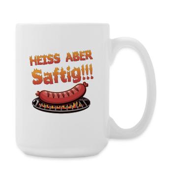 Hot But Juicy Grill Fun Sausage Design - Large Mug 440 ml - white - Right