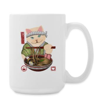 Adorable bol de nouilles Cat Connoisseur - Grande tasse 440 ml - blanc - Droite